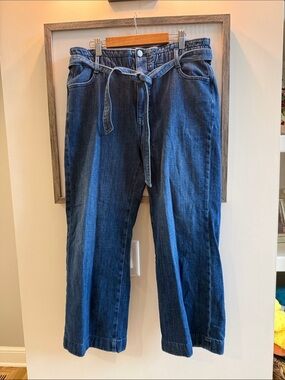 J. Crew Dark Blue Relaxed Fit Men’s Jeans with Self-Tie Belt